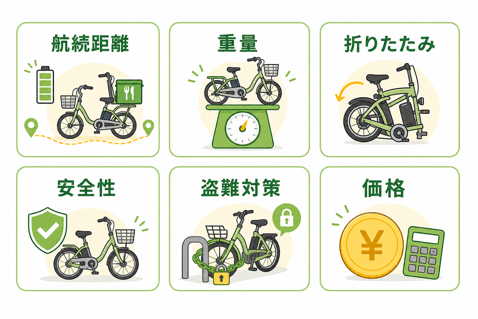 配達副業向け電動アシスト自転車の選び方を示す図解